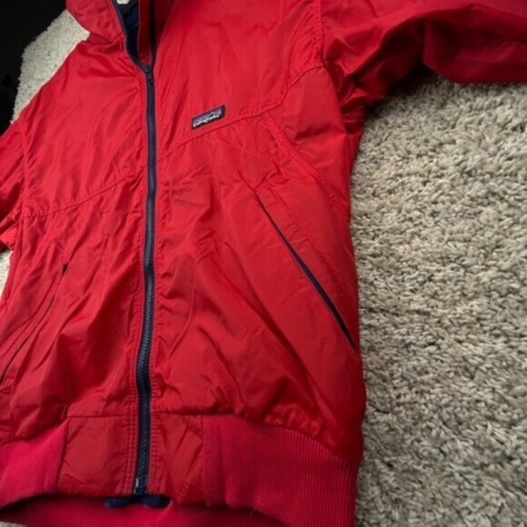Patagonia Men's Full Zip Windbreaker Rain Jacket Red Medium Pockets w Logo Adult - Picture 10 of 16